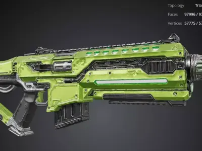 Green Rifle Gun 3D model