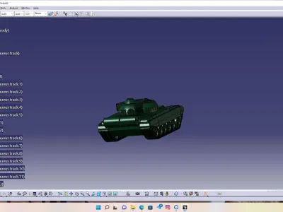 Tank-T72 tank on computer screen 3D model