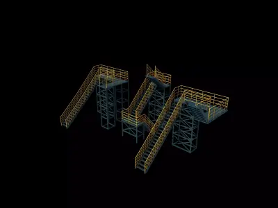 Industrial stairs 3D model get