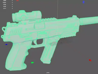 Futuristic Pistol 3D model purchase