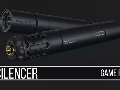 Silencer nikon dslr lens Low-poly 3D model