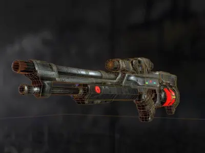 Futuristic Rifle Low-poly 3D model purchase