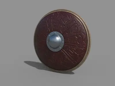 Medieval round shield 3D model