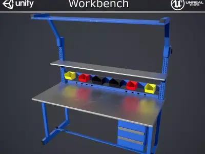 Workbench Low-poly 3D model get