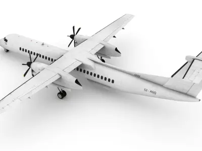 Dash Q400 Low-poly 3D model