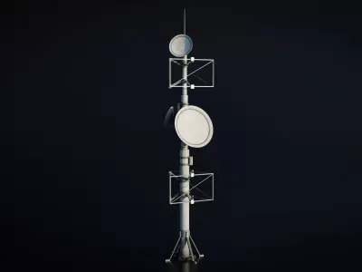 Antenna Large Industrial - Parabolic Roof Unit - Type A Low-poly 3D model