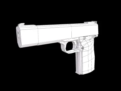 Low poly gun Low-poly 3D model purchase