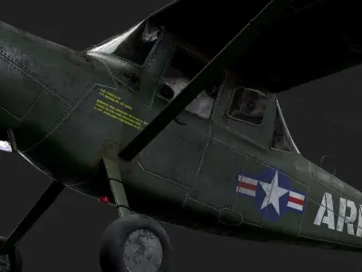 Piper PA-18 Super Cub aka Birddog Low-poly 3D model