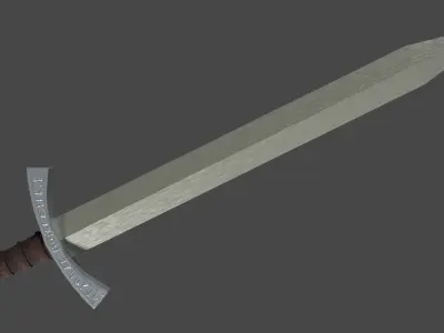 Spatha sword with Falchion handle Low-poly 3D model