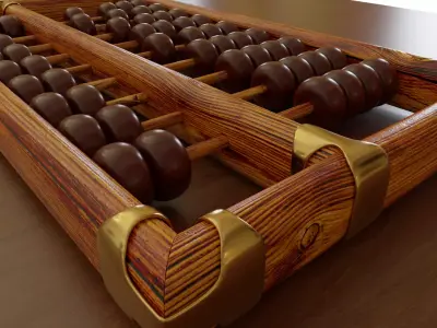 Chinese Abacus Suanpan Low-poly 3D model