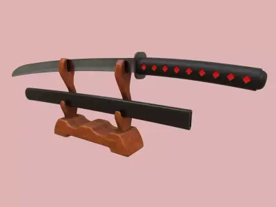 Samurai Sword set Free low-poly 3D model