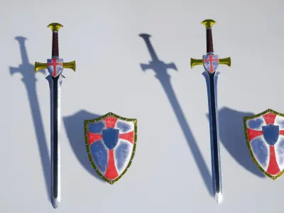 Cross Knight Weapon Pack 1 3D Model Collection