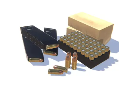 45ACP Ammo Pack Low-poly 3D model