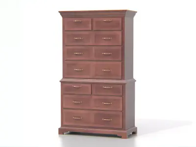 Antique Wooden Chest of Drawers 03 Low-poly 3D model