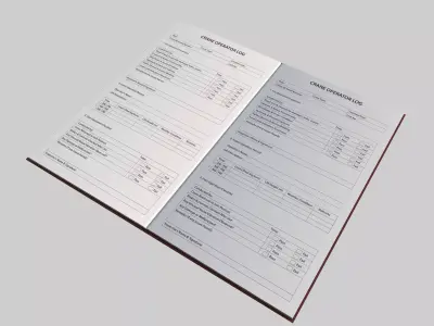 Crane Operator Log Book Low-poly 3D model