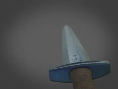 Stylized Viking sword Low-poly 3D model