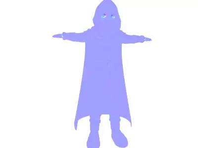 character magician game reader Low-poly 3D model