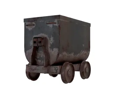 Mining Rust Cart Low-poly 3D model