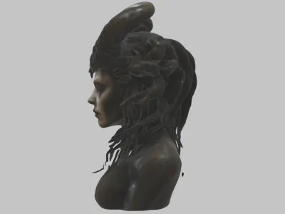 HR Giger Woman Scifi Head Bust Female Girl Alien Low-poly 3D model