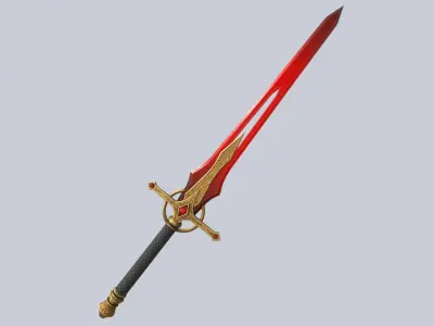 Fire blade Low-poly 3D model