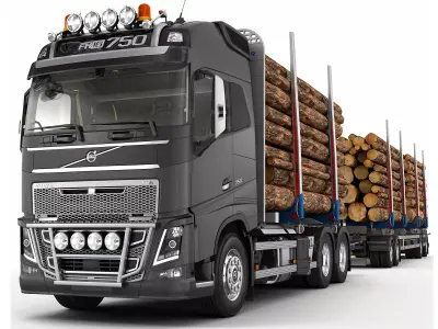 Volvo FH 2013 Timber 3D model