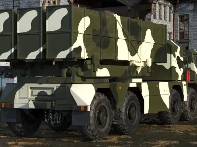 Chinese MLRS WS-2D Green Camouflage 3D model