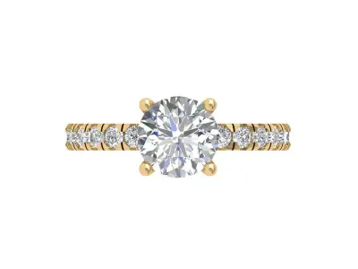 Solitaire Engagement Ring 3D print model 79