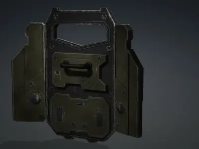 Sci-fi Ballistic Shield Low-poly 3D model