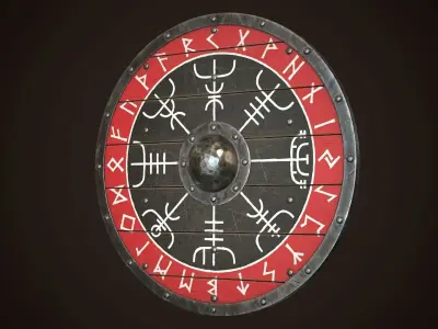 Viking Shield 19 Low-poly 3D model