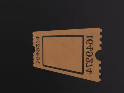 Movie Ticket 3D Model Low-poly 3D model