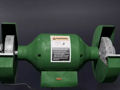 Industrial Bench Grinder - Ultra Realistic PBR - Game Ready Low-poly 3D model
