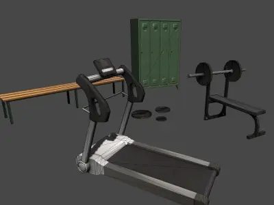 Sportcenter props Low-poly 3D model