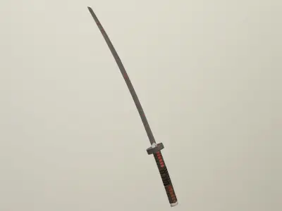 Katana Sword Demon Slayer Black Nichirin Low-poly 3D model