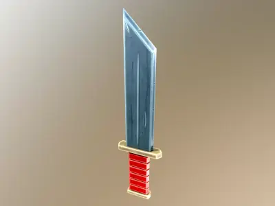 Stylized cartoon knife Low-poly 3D model