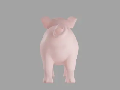 Cartoony piglet and low poly version  3D model