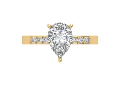 Pear Art Deco Ring 3D print model 6