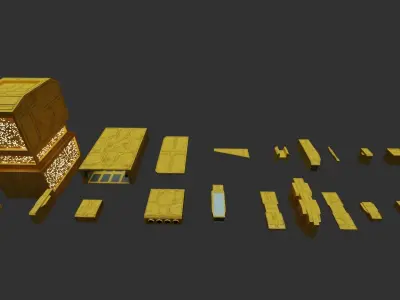 Scifi KitBash with Textures Free low-poly 3D model