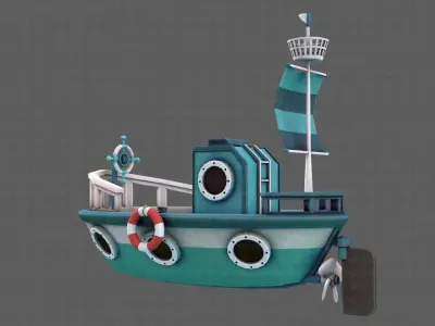 Ship V01 Low-poly 3D model