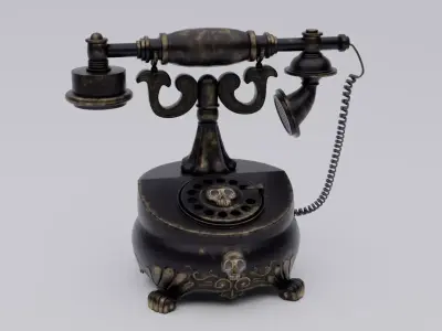 Victorian Ornamented Vintage Telephone Low-poly 3D model