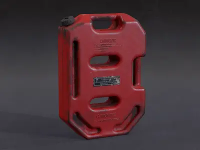 Old Plastic Jerry Can 10L   Low-poly 3D model Low-poly 3D model