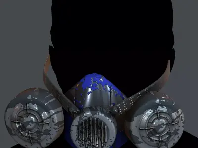 Gas mask helmet 3d model scifi Low-poly Low-poly 3D model Low-poly 3D model buy