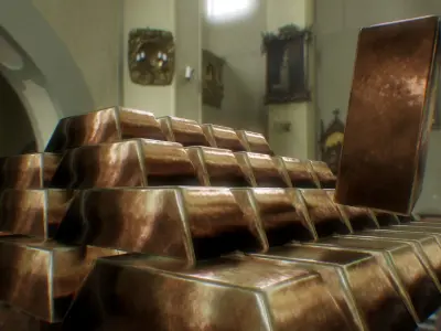 Copper bar Low-poly 3D model purchase