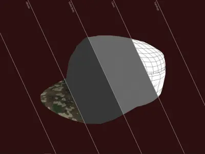 German Officers Cap WW Game Ready Free low-poly 3D model