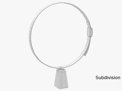 Cowbell necklace with cord 3D model