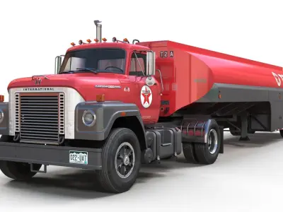 International Fleetstar vintage tanker Low-poly 3D model