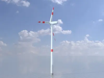 Wind turbine N1 H-150 RD 148 m Low-poly 3D model