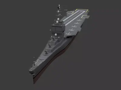 American Fictional Battlecarrier Low-poly 3D model