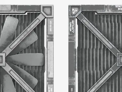 Mechanical Exhaust Panel 5000 RPM Grey 3D model