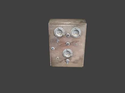 Old pneumatic electrical panel Low-poly 3D model