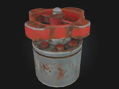 Rusty Valve Aged Mechanical Control Element  3D model